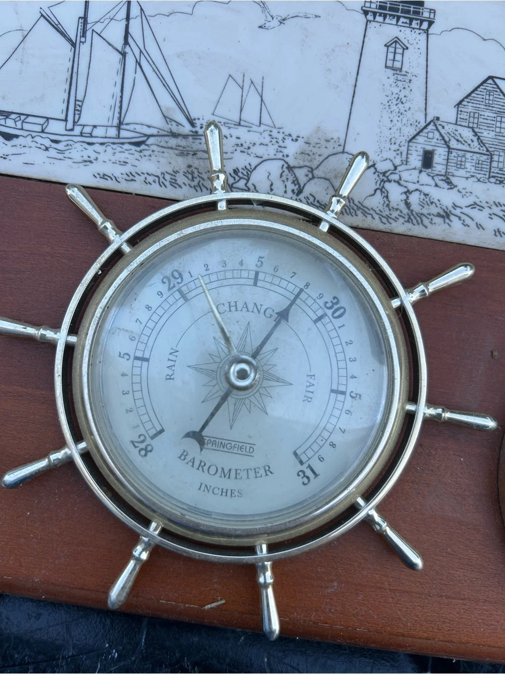 Vintage Nautical Weather Station Barometer Thermometer Hygrometer Vintage